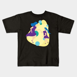 Mom dancing with daughter abstract Kids T-Shirt